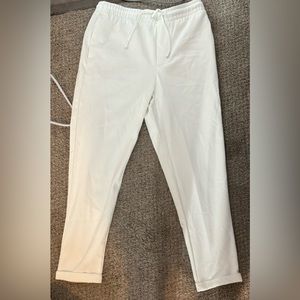 Easy Care Jogger Waist Pants from Zara in Oyster White